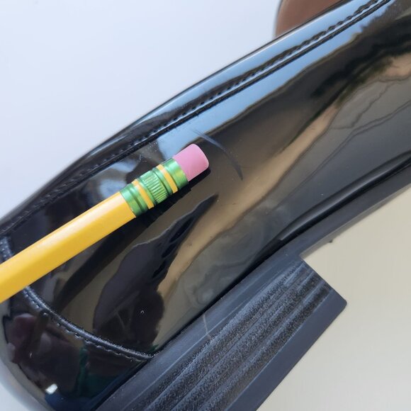 Bandolino Lindio Black Patent Loafers Bows Coquette Feminine Tailored Office - Picture 12 of 12